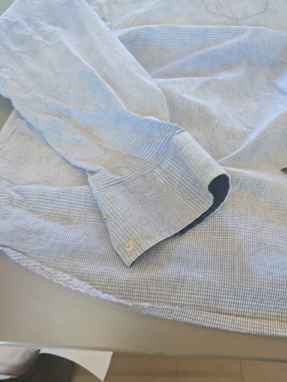 Wrangler Light Blue Check Button-Down Shirt with Dark Blue Accents - Picture 13 of 15